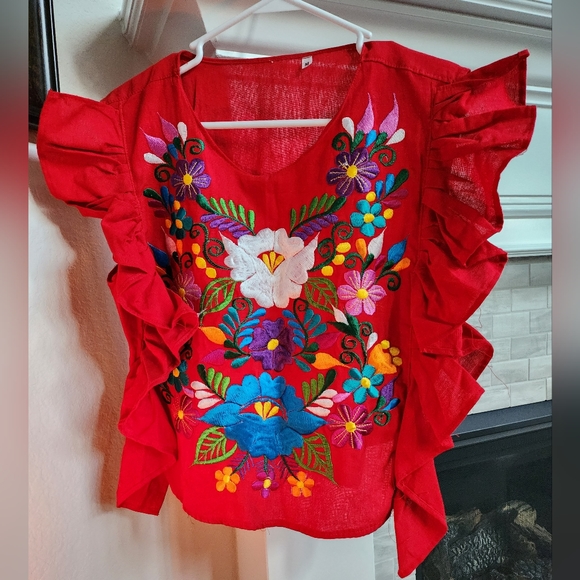 Hand Embroidered Blouse NWOT - Picture 3 of 8